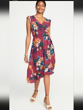 Old Navy Purple Floral Maxi Dress